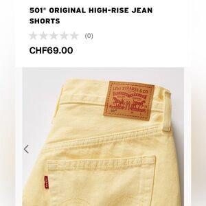 501 ORIGINAL HIGH-RISE YELLOW JEAN
SHORTS